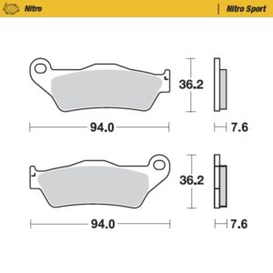 Moto-Master Nitro Racing bremseklodser KTM: 125-200-250-300-350-360-380-440-500, Al