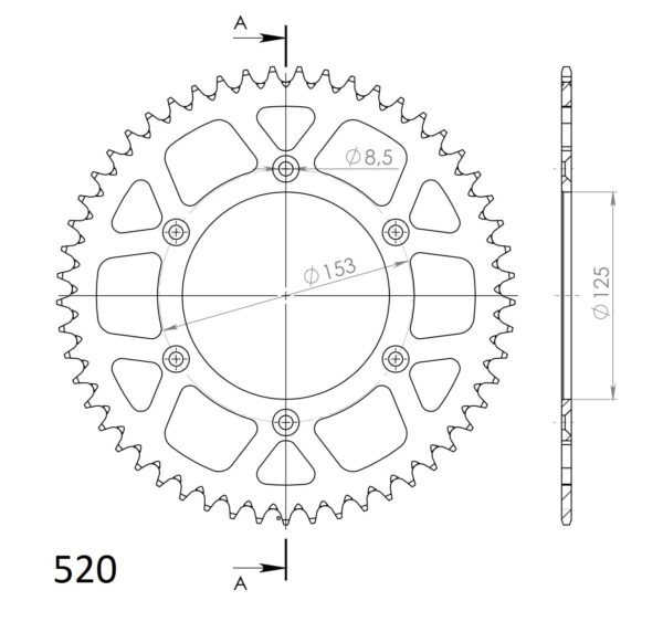 Supersprox bagtandhjul Alu RAL-210:49 Sort - Image 2