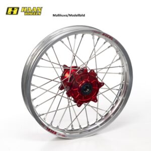 Haan hjul CRF450 13- 19-2,15 RED HUB/SILVER RIM/BLACK SPO/BLACK NIP
