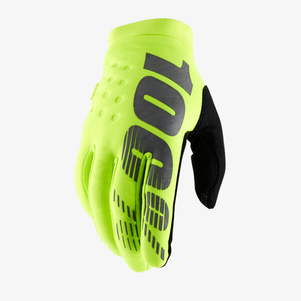 100% Brisker Youth vinterhandsker - Neon gul