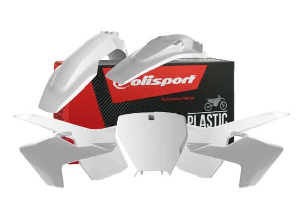 Polisport plastsæt TC125/250, FC250/350/450 16-18 Hvid (1)