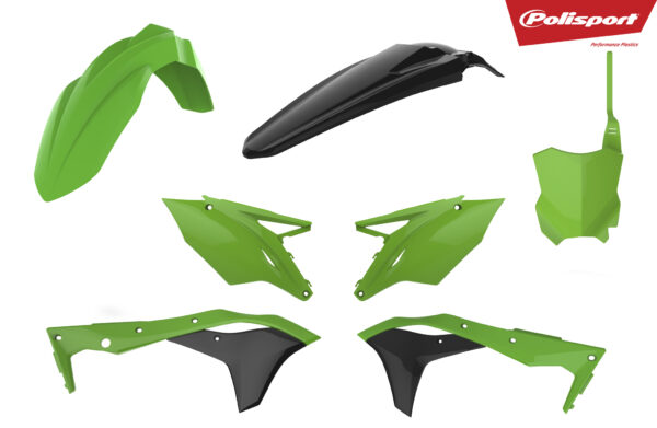 Polisport-sæt Kawasaki KX250F (17-18) Grøn/sort (1)