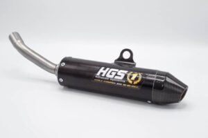 HGS lyddæmper 2T Racing KTM85 2018-, TC85 2018- Sort med ca-spids