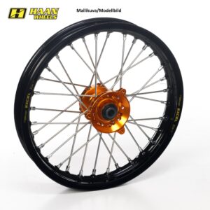Haan hjul SX65 FRONT 02- 14-1,60 SORT FELGE/ORANGE NAB