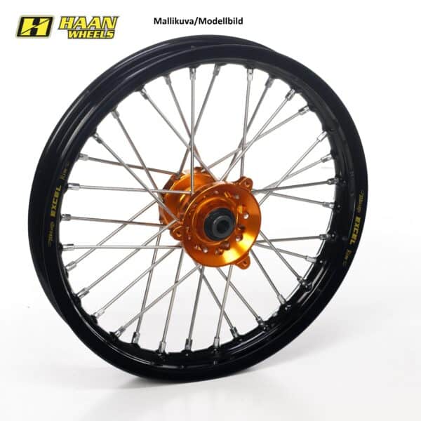 Haan hjul SX65 FRONT 02- 14-1,60 SORT FELGE/ORANGE NAB