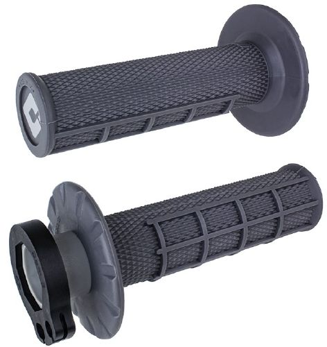 ODI Half Waffle MX Lock-On Grip Set 2 & 4 Stroke - Graphite