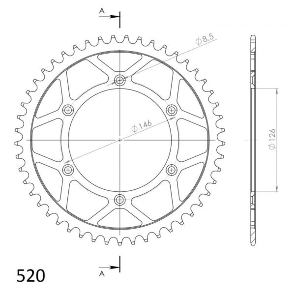 BAGESTE STÅL 49T, SORT, 520 - Image 2