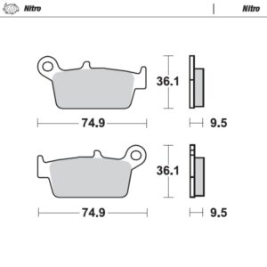 Moto-Master bremseklodser Honda: bagpå CR80/85, CR125/250/500 <2001, XR250/400/600/6