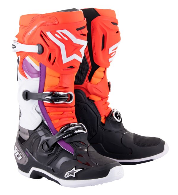 Alpinestars Støvle Tech 10 Sort/Rød Fluo/Orange - Image 2