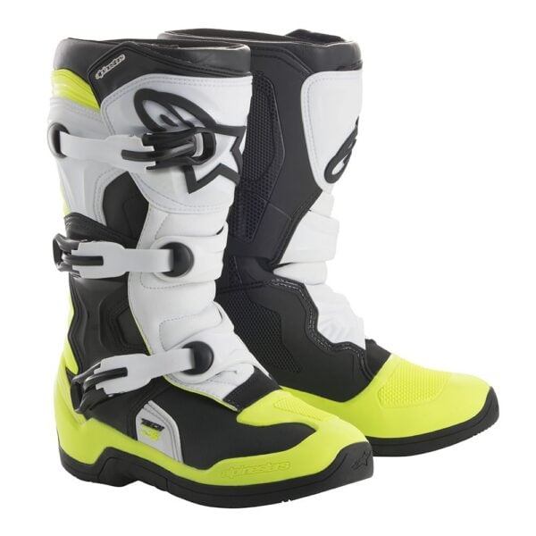 Alpinestars Støvle Tech 3s Børn Sort/Hvid/Flue Gul