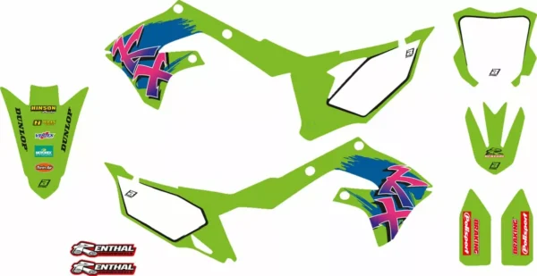 Blackbird Racing grafisk sæt Retro Kawasaki KX 450 4T 2019-2024 - Image 2
