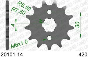 Afam forhjul 14T, 420 CRF110
