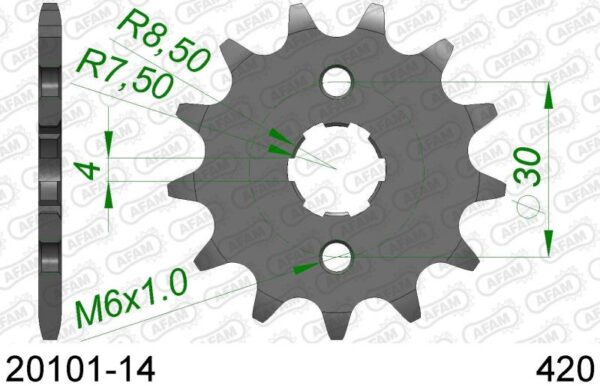 Afam forhjul 14T, 420 CRF110