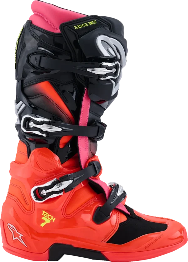 Alpinestars Tech 7 støvler - Sort/Rød/Pink - Image 3