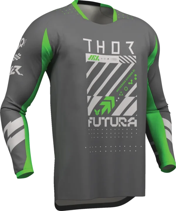 Thor Launchmode Futura Jersey - Charcoal/Green
