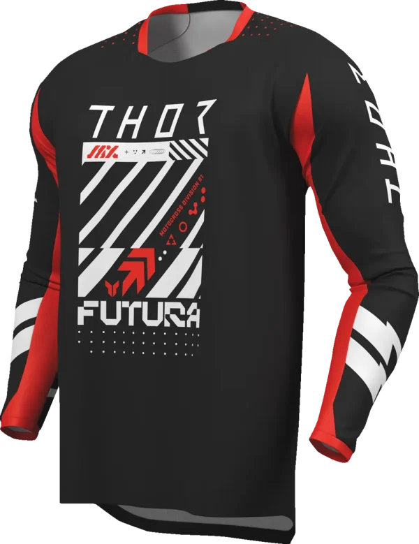 Thor Youth Launchmode Futura Jersey - Black/Red - Image 3