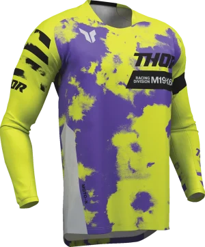 Thor Youth Launchmode Bleach Jersey - Gray/Acid