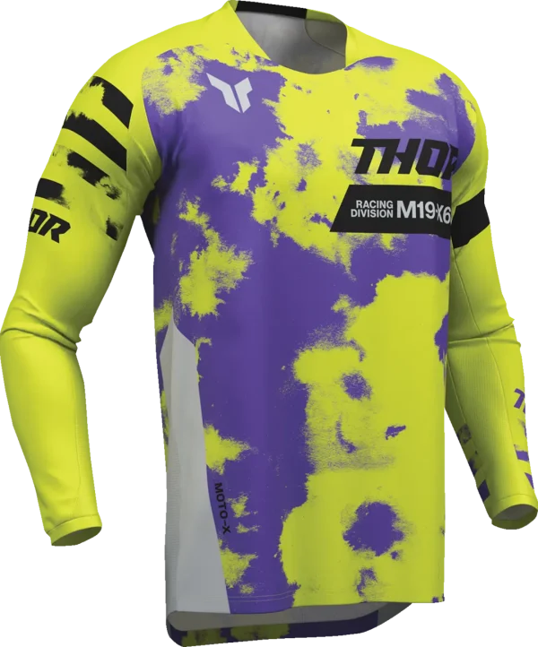 Thor Youth Launchmode Bleach Jersey - Gray/Acid
