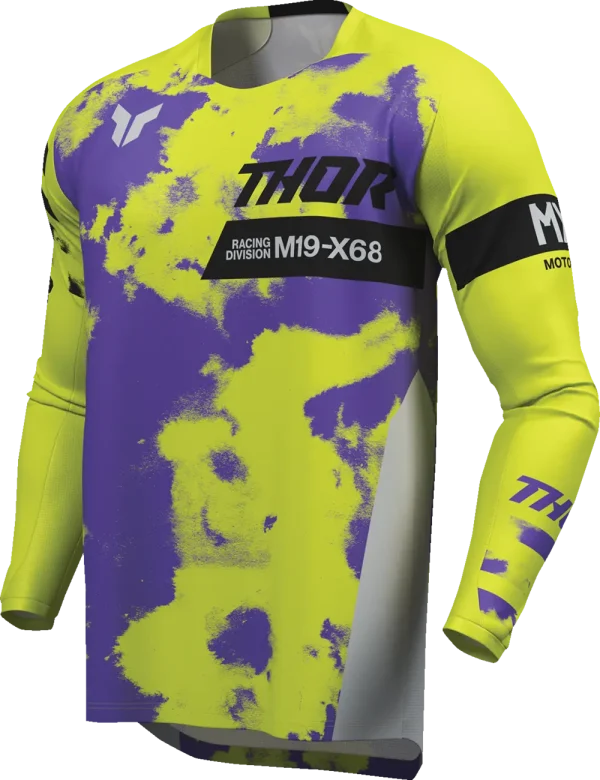 Thor Youth Launchmode Bleach Jersey - Gray/Acid - Image 3